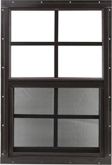 Shed Windows & More 12″ w x 18″ t Black Flush Aluminum shed Windows Tempered
