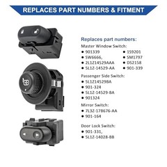 Driver & Passenger Side Power Window Switches & Mirror Door Lock Control