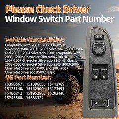 03-07 Left Window Switch with Bezel fit GMC Sierra Chevrolet Silverado mai83322