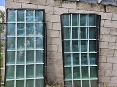 Large Double Pane Windows With Interior Lattice 92″ X 34″