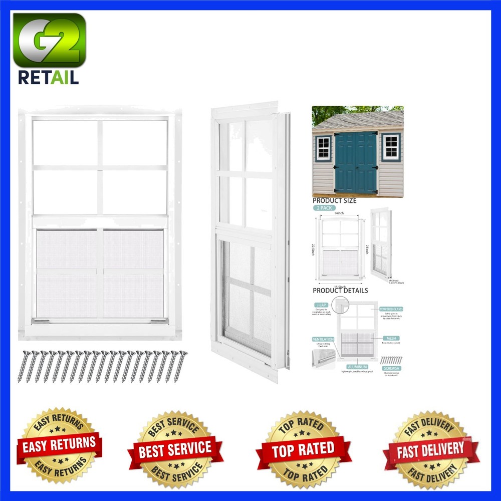 Versatile 14”x21” White Windows for Sheds, Barns & Playhouses – Easy Install