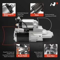 Starter Motor Compatible with Mazda 3 2010 2011 2012 2.0L, 12V 1.0KW 11-Teeth