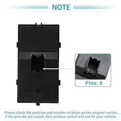 8pin Power Window Switch No.13305373 for Front, Left, Driver, Side