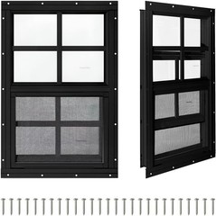 Flush Mount 12×18 Sliding Shed Windows – Durable Tempered Glass & Screen, 2 Pack