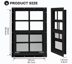 Shed Windows 2 Pack 18x23in Tempered Glass Screen Black Flush Mount