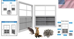 Upgraded Shed Windows 30″x36″ 2 Pack Tempered Glass Stainless Steel Screen White