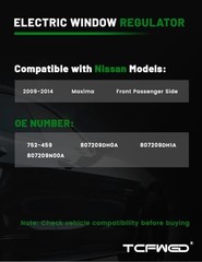 Power Compatible with Nissan Maxima Sedan 2009 -2014 Front Passenger Side