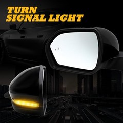 Left Driver Side Mirror Assembly Compatible with Left (10 Pins) Bright Black