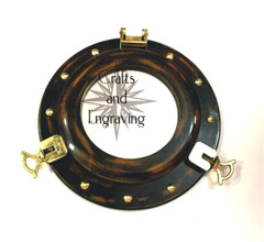 Handmade Wooden Porthole-Window Round Mirror Nautical Wall Decor