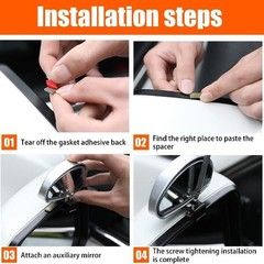 Blind Spot Mirror for Car, HD Glass Adjustable Convex Rear View M Style: White