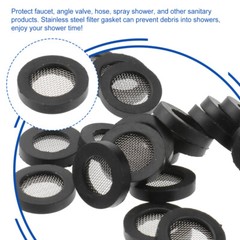 20PCS Gasket with Net Shower Head Filter Plumbing Hose Seal Faucet Replacement