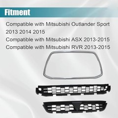 Chrome Black Upper Front Grille W/Surround Trim 6402A276 Compatible with