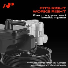Power Steering Pump, with Reservoir & Pulley, Compatible with Dodge Dakota