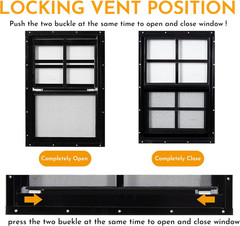 2 Pack Shed Windows, 18” X 27” Household Windows with Tempered Glass and Fiber