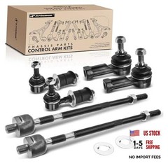 Set of 6, Front Sway Bar Link, Inner Outer Tie Rod End, Compatible with