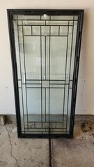 Art Deco Fixed Home Window Black Metal Frame Single-Pane Decorative Glass Grid