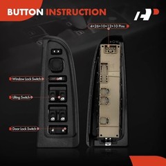 15883323 Front Driver Side Master Power Window Switch & Bezel Compatible with