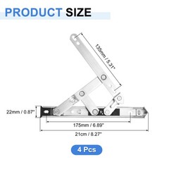 4Pcs Casement Window Hinge, 8-inch Stainless Steel Friction Stay Hinges