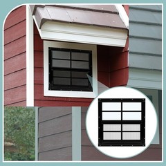 Flush Mount 16” x 16” Shed Windows – Black Aluminum, Screen & Installation Kit
