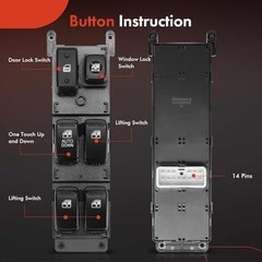 Master Power Window Switch Compatible with Kia Rio, Rio5, 2007 2008 2009