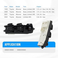 2 AUTO Left Driver Side Power Window Switch for Toyota 4Runner 1999 2000 2001