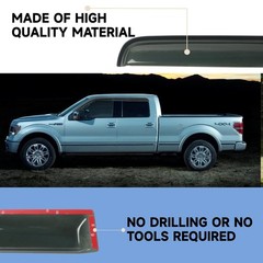 Rain Guards Window Visors Fit for 2009-2014 Ford F150 SuperCrew Cab Truck, Ou…