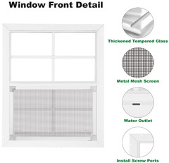 18″x23″ Shed Window 2-Pack with Tempered Glass for Outdoor Use