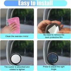 2PCS Rearview Mirror Blind Spot Mirrors – 2” 360° Adjustable Color: Colorful