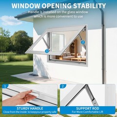 36″x24″ 5 mm Reinforced Glass Sliding Window 4 Gear Adjustment Roof Window