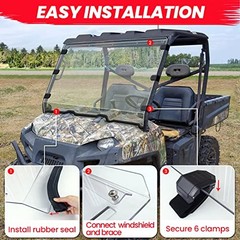 Scratch-Resistant Front Windshield Compatible with Polaris Ranger XP