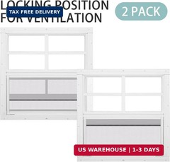 16″ X 16″ Shed Windows 2 Pack, Small Sliding Window with Tempered Glass & Metal