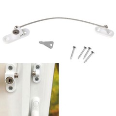 Child Door Window Restrictor Baby Safety Security Cable Locks Catch Wire Key