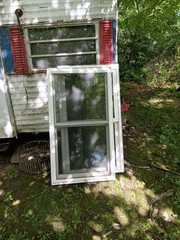 White Aluminum Sliding Window 45 3/4 x 53 Frosted Single-Pane w/ Screen