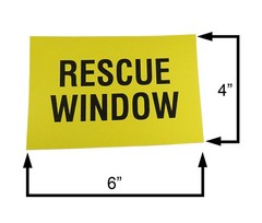 WRS 4in x 6in Rescue Window Label Yellow