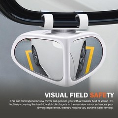 2 PCS Blind Spot Mirror, Double-Sided Wide Angle 360 Degree Adjustable Rearview