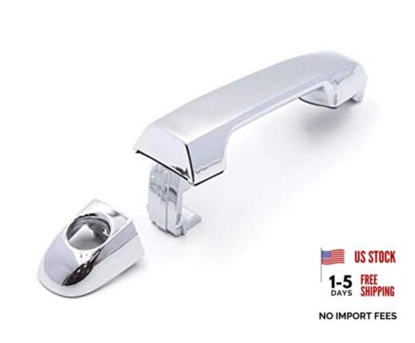 Exterior Chrome Door Handle Front Driver Left Side with Keyhole Replacement