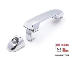 Exterior Chrome Door Handle Front Driver Left Side with Keyhole Replacement