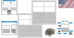 Shed Window 36×36″ 2-Pack, Tempered Glass, Fiberglass Screen