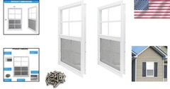 12×18 Shed Window Aluminum Frame Tempered Glass Fiberglass Screen Coop