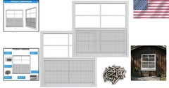 36″ x 36″ Durable Shed Windows – Tempered Glass & Fiberglass Screen, 2 Pack