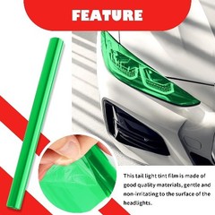 12×47 Inch Self-Adhesive Headlight & Tail Light Tint Film Kit wit Color: Green