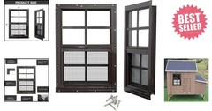 Aluminum Shed Windows 2 Pack – 12×18 Tempered Glass with Easy Installation Kit