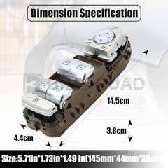 2139054803 Power Window Switch Front Left Driver Side Compatible with Brown