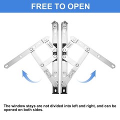 4Pcs Casement Window Hinge, 10-inch Stainless Steel Friction Stay Hinges