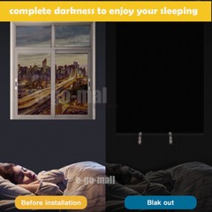 100% Blackout Roller Window Blind with Hook & Loop Tab for Nursery Bedroom RV