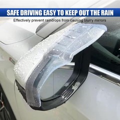 2PCS Rearview Mirror Rain Eyebrow, PVC Waterproof Side Mirror Rai Color: Clear