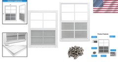 2 Pack Shed Window 24×36″ – Tough Tempered Glass, Fiberglass