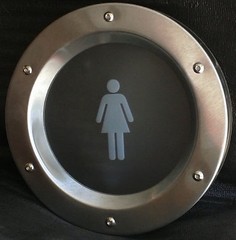 PORTHOLE VISION MATTE TOILET STAINLESS STEEL PANELS FOR DOORS phi 350 mm