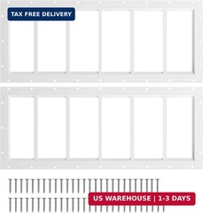 NeatiEase 2 Pack Shed Windows 10″x35″, Transom Window Fixed Design with Tempered