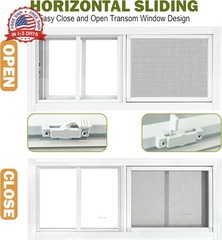 2 Pack Shed Windows, 10″x 18″ White Sliding Window Suitable for Chicken Coop, sh